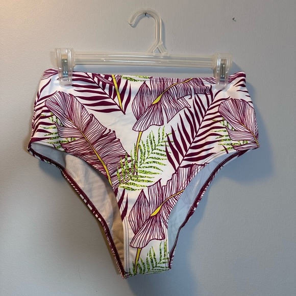 Bikini bottom  high rise leaf print new no tag - Picture 1 of 5